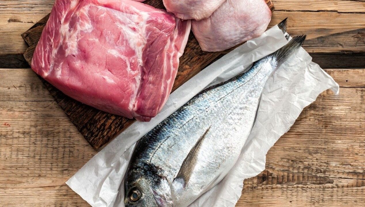 mėsa ir žuvis nuo prostatito